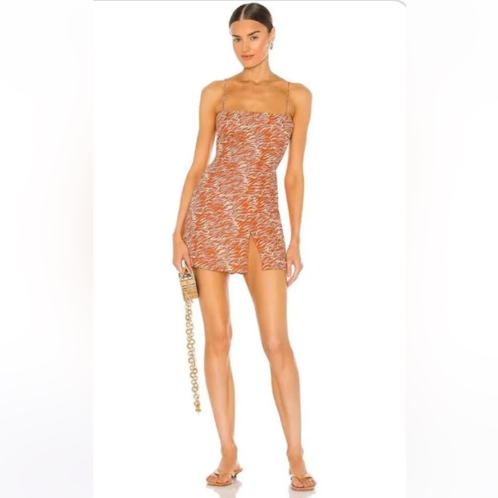 Resa Orange Zebra Mini Dress